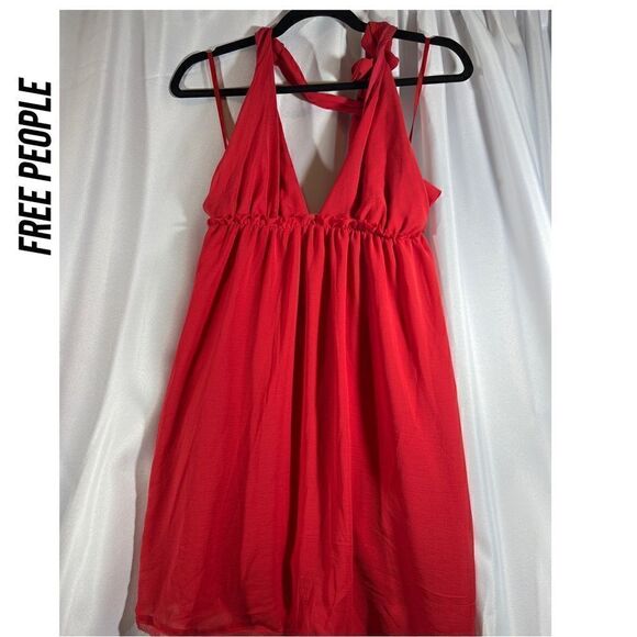 FREE PEOPLE ESMERALDA MINI BABYDOLL DRESS NEW MEDIUM - Picture 2 of 4